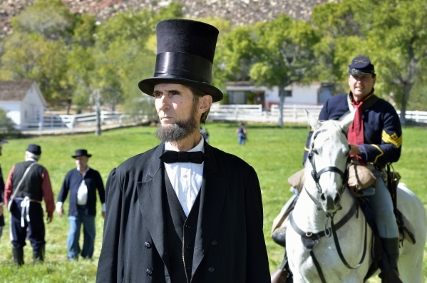 Robert Broski, as Abraham Lincoln, is shown at Spring Mountain Ranch State Park on Saturday, Oct. 24, 2015. (Bill Hughes/Las Vegas Review-Journal)