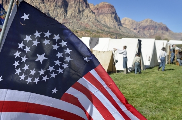 Part of the Union camp is shown at Spring Mountain Ranch State Park on Saturday, Oct. 24, 2015. (Bill Hughes/Las Vegas Review-Journal)