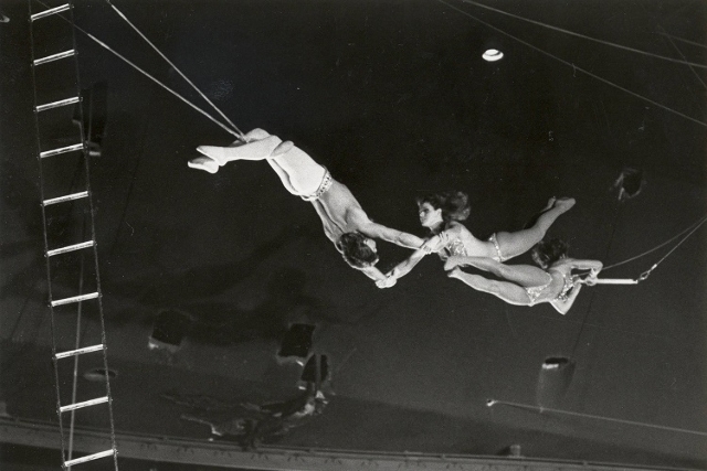 Trapeze artists are shown in this December 1985 photo at Circus Circus in Las Vegas. (Wayne Kodey/Las Vegas Review-Journal)