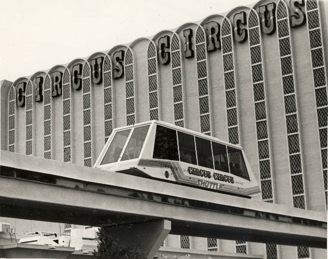 The Circus Circus shuttle is seen in this January 12, 1983 photo in Las Vegas. (Wayne Kodey/Las Vegas Review-Journal)