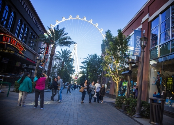 People walk through the The Linq Promenade  on Monday, Nov. 9,2015 Jeff Scheid/ Las Vegas Review-Journal Follow @jlscheid