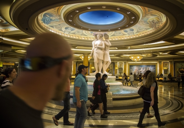 People walk in the entrance at Caesars Palace, 3570 S. Las Vegas Boulevard on Monday, Nov. 9,2015 Jeff Scheid/ Las Vegas Review-Journal Follow @jlscheid