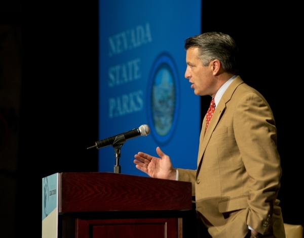 Nevada Gov. Brian Sandoval speaks at the Governor‘s Global Tourism Summit at the Hilton Lake Las Vegas on Tuesday, Nov. 17, 2015. Daniel Clark/Las Vegas Review-Journal