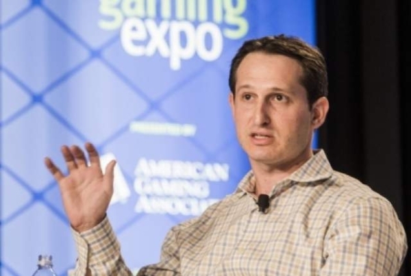 Jason Robins, CEO of DraftKings, speaks at the Global Gaming Expo at the Sands Expo and Convention Center on Tuesday, Sept. 29, 2015. JEFF SCHEID/LAS VEGAS REVIEW-JOURNAL FILE PHOTO Follow