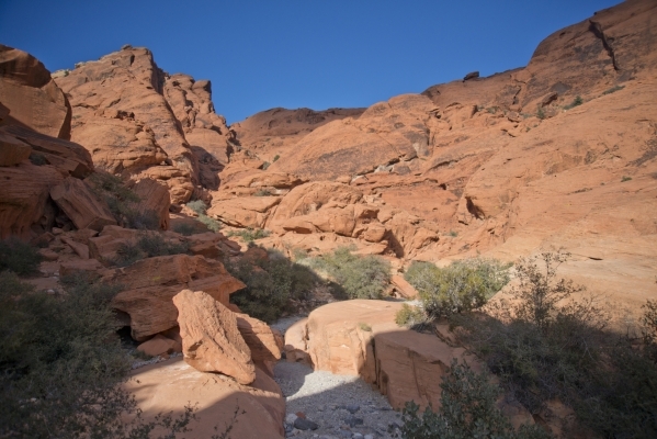 Scenery is seen inside the scenic loop of the Red Rock Canyon National Conservation Area on Monday, Nov. 16 2015. Red Rock is celebrating its 25th anniversary as a national conservation area. Dani ...