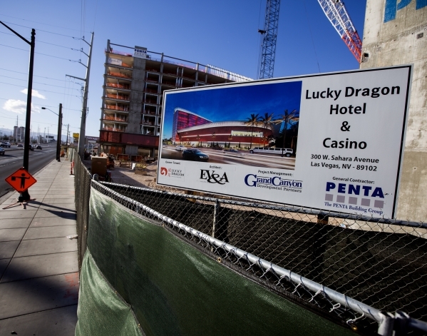 Construction is seen at Luck Dragon hotel/casino, at 300 West Sahara, on Monday, Nov. 16, 2015. The nine story 201-room is scheduled to open in the summer of 2016.Jeff Scheid/Las Vegas Review-Jour ...