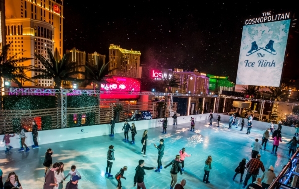 The 4,200-square-foot Ice Rink at The Cosmopolitan opens to the public Saturday. (Courtesy)