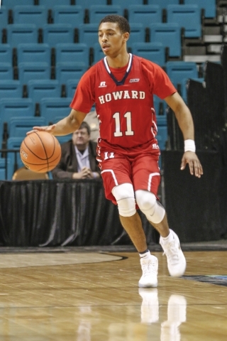 Howard guard James Daniel plays against Texas Southern in the Middleweight Division at the Men Who Speak Up Main Event at the MGM Grand Garden Arena on Monday, Nov. 23, 2015. Howard beat Texas Sou ...