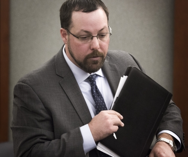 Attorney Ian Houston, representing Summer Hospital Medical Center, exits the Regional Justice Center on Tuesday, Nov. 24, 2015, after a hearing. At the hearing, District Judge Jerry Wiese said he ...