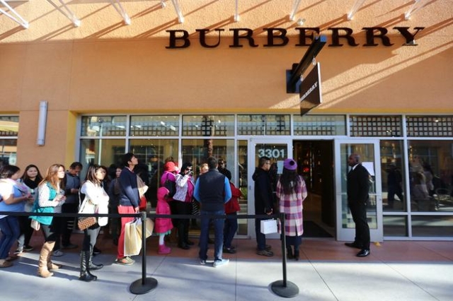 A line forms to enter the Burberry store during Black Friday shopping at Las  Vegas North Premium Outlets on Friday, November 27, 2015, in Las Vegas.  Brett Le Blanc/Las Vegas Review-Journal Follow … |