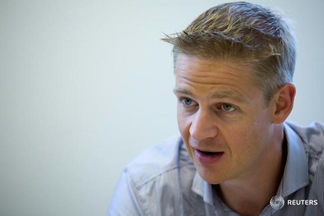 Nigel Eccles, CEO & Co-founder of FanDuel speaks during an interview in New York, September 10, 2015. (Brendan McDermid/Reuters)