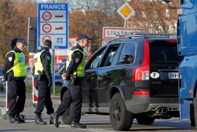 French police conduct a control at the French-German border in Strasbourg, France, to check vehicles and verify the identity of travellers after last Friday‘s series of deadly attacks in Par ...