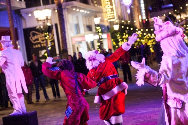Santa Claus can be seen dancing at the Linq Promenade. COURTESY