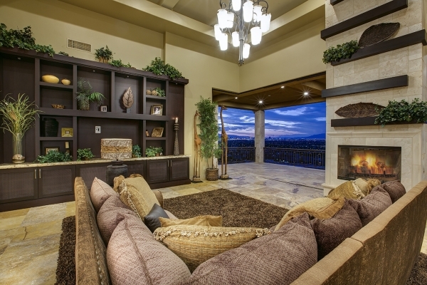 The home‘s living room opens to a balcony. COURTESY
