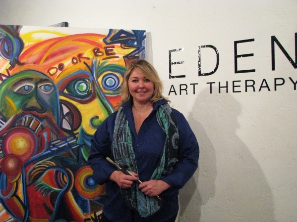 Eden Pastor stands in front of her space, Eden Art Therapy, in The Arts Factory, 107 E. Charleston Blvd. Pastor is one of just a handful of licensed art therapists in Southern Nevada. F. Andrew Ta ...