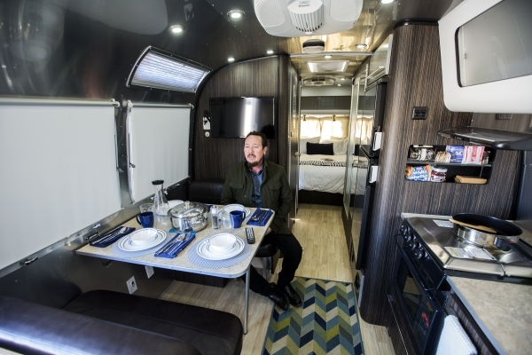 Airstream 2 GO assistant manager Josh Rogers, sits inside a rental unit at 123 N. 10 Street on Wednesday, Dec. 2015. Jeff Scheid/ Las Vegas Review-Journal Follow @jlscheid