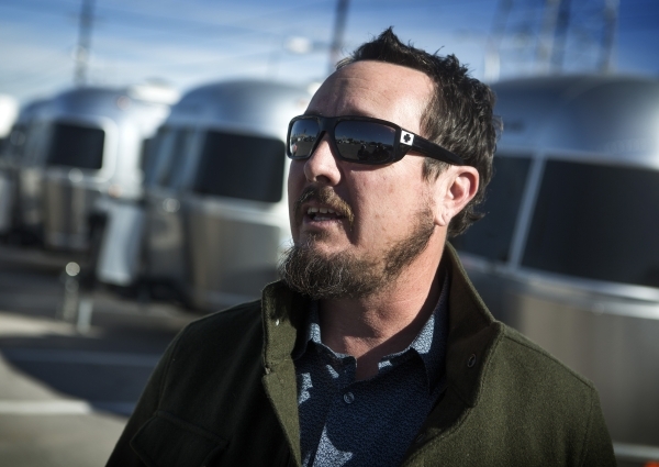 Airstream 2 GO assistant manager Josh Rogers, stands beside a row of rental units at 123 N. 10 Street on Wednesday, Dec. 2015. Jeff Scheid/ Las Vegas Review-Journal Follow @jlscheid