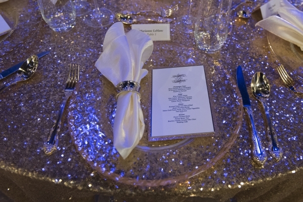 A table setting in the The Special Events Design Lab, designed and sponsored by MGM Resorts Event Productions, at The International School of Hospitality in Las Vegas is seen Wednesday, Dec. 9, 20 ...