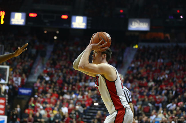 UNLV forward Stephen Zimmerman Jr. (33) looks to shoot against Arizona State during a basketball game at the Thomas & Mack Center in Las Vegas on Wednesday, Dec. 16, 2015. Chase Stevens/Las Ve ...