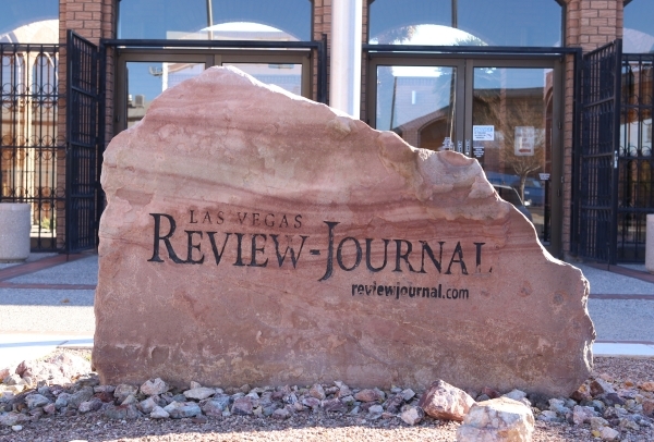 The sign is seen at the front of the Review-Journal building on Wednesday Dec. 16, 2015 in Las Vegas. Bizuayehu Tesfaye/Las Vegas Review-Journal Follow @bizutesfaye