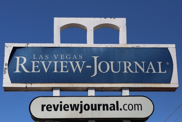 The sign is seen at the front of the Review-Journal building on Wednesday Dec. 16, 2015 in Las Vegas. Bizuayehu Tesfaye/Las Vegas Review-Journal Follow @bizutesfaye