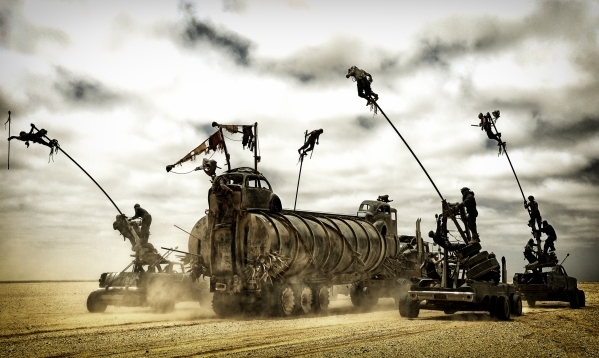 Las Vegan Steve Bland helped assemble the "polecats" for this scene from "Mad Max: Fury Road." (Warner Bros. Pictures)