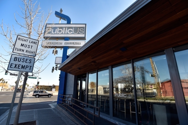 PublicUs restaurant on East Fremont Street at Maryland Parkway is shown Monday, Dec. 28, 2015, in Las Vegas. David Becker/Las Vegas Review-Journal
