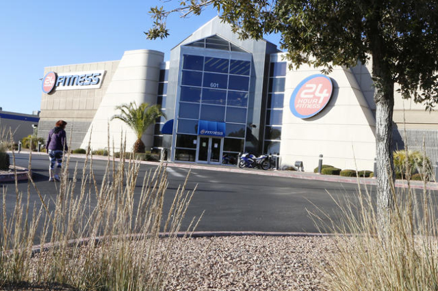 The 24 Hour Fitness is shown where a man was found dead in the driver‘s seat of a car parked in the lot early Tuesday morning, Dec. 29, 2015, at 601 S. Rainbow Blvd., near Alta Drive. Bizuay ...