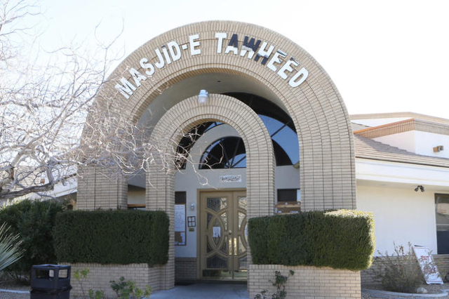 The back entrance of Masjid-e-Tawheed mosque where it‘s door handles were wrapped with raw bacon last Sunday is shown Tuesday, Dec. 29, 2015, near the intersection of Jones Boulevard and Vik ...
