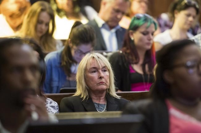 June Steenkamp, mother of Reeva Steenkamp, sits in the Supreme Court of Appeal in Bloemfontein, December 3, 2015. Paralympian Oscar Pistorius‘ conviction for killing his girlfriend Reeva Ste ...