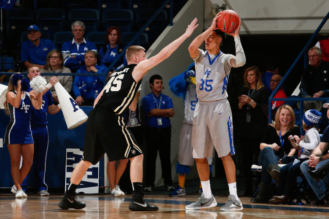 Dec 12, 2015; Colorado Springs, CO, USA; Army Black Knights forward Adam Roe (45) defends against Air Force Falcons forward Hayden Graham (35) in the second half at Clune Arena. (Isaiah J. Downing ...
