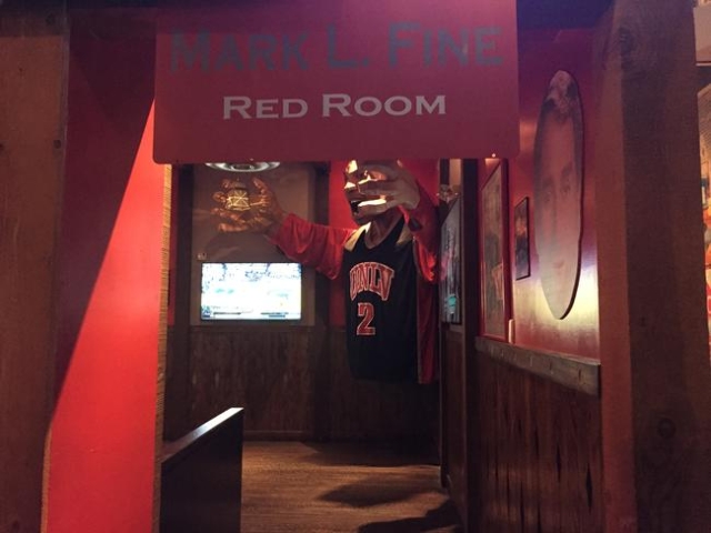 Khem Kong, a 20-foot recreation of former UNLV Rebel Khem Birch, is displayed Wednesday at PKWY Tavern, 9820 W. Flamingo Rd. Tavern owner Jonathan Fine brought the 3D recreation to his restaurant  ...