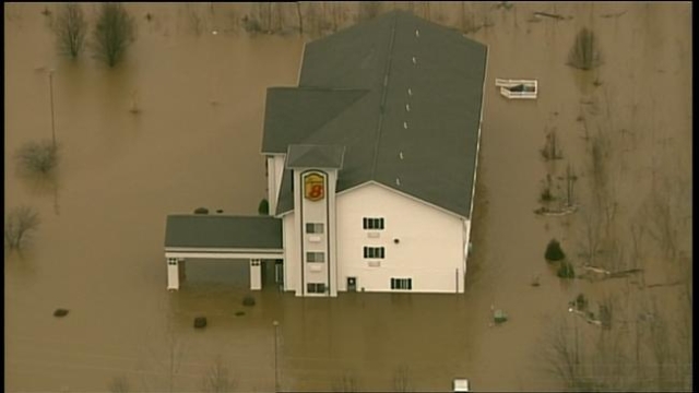 **Embargo: St. Louis, MO**

Flood waters cover businesses over Union, Missouri on Tuesday.