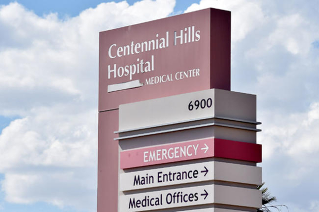 Centennial Hills Hospital is seen on Friday, April 24, 2015, in Las Vegas. (David Becker/Las Vegas Review-Journal)