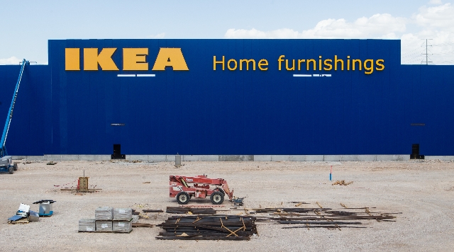 Letters for IKEA, a Sweden-based furniture seller, are shown as the property undergoes construction in Las Vegas on Friday, Sept. 4, 2015.Chase Stevens/Las Vegas Review-Journal Follow @csstevensphoto