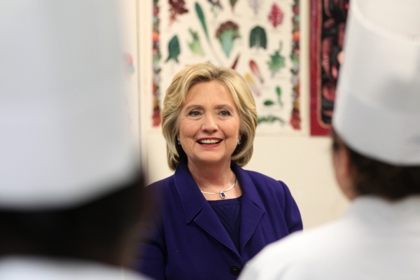 Democratic presidential candidate Hillary Clinton tours the Culinary Academy of Las Vegas Wednesday, Jan. 6, 2016, in North Las Vegas. Erik Verduzco/Las Vegas Review-Journal Follow @Erik_Verduzco
