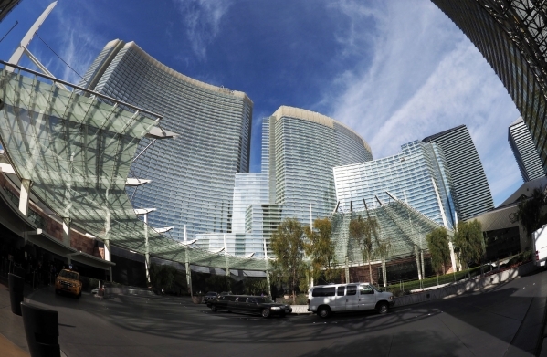 Aria hotel-casino is seen on the Las Vegas Strip on Thursday, Jan. 14, 2016, in a photo taken with a fisheye lens. Jerry Henkel/Las Vegas Review-Journal