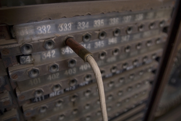 Like it‘s frozen in time a phone line is still plugged into a switchboard in the lobby of the Goldfield Hotel on Sept.11, 2009, in Goldfield. The hotel is in disrepair and is constantly bein ...