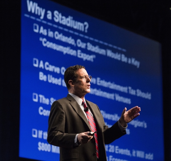 Dr. Rob Lang,executive director, Brookings West, speaks during Preview at the Cox Pavilion on the UNLV Campus, on Friday, Jan. 29,2016. Jeff Scheid/Las Vegas Review-Journal Follow @jlscheid