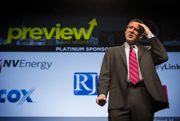 Dr. Rob Lang,executive director, Brookings West, speaks during Preview at the Cox Pavilion on the UNLV Campus, on Friday, Jan. 29,2016. Jeff Scheid/Las Vegas Review-Journal Follow @jlscheid