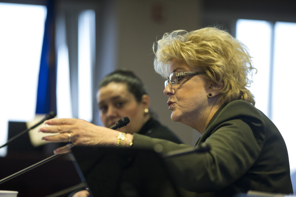 Las Vegas Mayor Carolyn Goodman speaks during a technical committee meeting to discuss the reorganization of the Clark County School District at the Grant Sawyer State Office Building on Wednesday ...