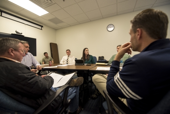 Board members discuss issues during a Conservation District of Southern Nevada meeting at the USDA Service Center in Las Vegas on Thursday, Jan. 28, 2016. Joshua Dahl/Las Vegas Review-Journal