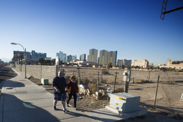 A 42-acre site at East Tropicana Avenue and Koval Lane near the University of Nevada, Las Vegas is shown Thursday, Jan. 29, 2016. Las Vegas Sands Corp. is leading a consortium of investors to part ...