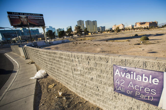 A 42-acre site at East Tropicana Avenue and Koval Lane near the University of Nevada, Las Vegas is shown Thursday, Jan. 29, 2016. Las Vegas Sands Corp. is leading a consortium of investors to part ...