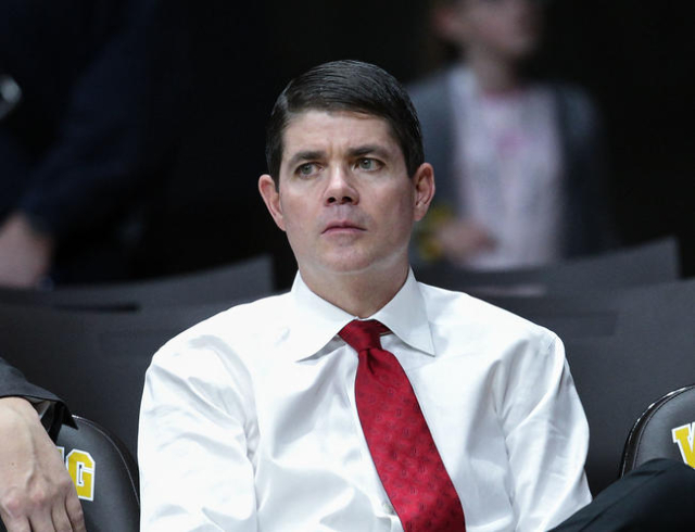 UNLV Runnin‘ Rebels head coach Dave Rice before game against the Wyoming Cowboys at Arena-Auditorium. Mandatory Credit: Troy Babbitt-USA TODAY Sports