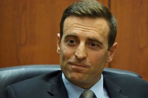 Nevada Attorney General Adam Laxalt speaks with the Las Vegas Review-Journal editorial board at the Review-Journal offices in Las Vegas Friday, Oct. 23, 2015. (Jerry Henkel/Las Vegas Review-Journal)