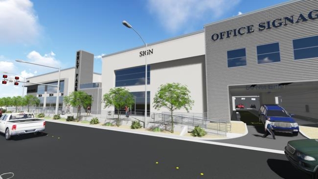 A rendering shows a view of the University Gateway project, an $18 million complex that includes a 7-story parking garage. Officials broke ground on the project on Tuesday. Courtesy, Frank Marrett ...
