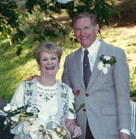 Earl Kenneth Simpson and his wife, Margarette, are photographed celebrating their 50th anniversary on Nov. 5, 1995. The couple first met when Earl was stationed in Wales during World War II and ha ...