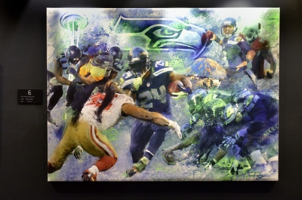 Artist Mark TrubiskyÃs ìBy Sea, Land and Airî is one of the giclee prints featured in ìThe Deacon Jones Foundation NFL Fine Art in Limited Editionî exhibit at the Carnevale Gallery ...