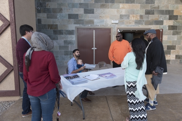 People gather at Masjid Ibrahim during a neighborhood get together for the mosque‘s opening weekend in Las Vegas Saturday, Jan. 30, 2016. Jason Ogulnik/Las Vegas Review-Journal